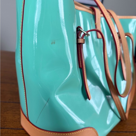 Dooney & Bourke Seafoam and Tan Leather Tote Bag - Picture 4 of 9
